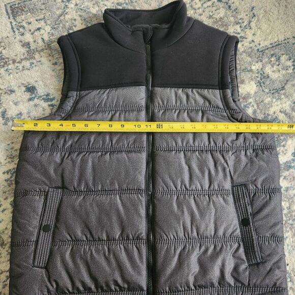 Rock & Republic Mens L Puffer Vest Insulated Gray And Black Zip Up Jacket Coat - Picture 6 of 11